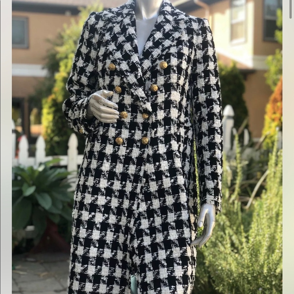 Zara houndstooth double breasted jacket size s